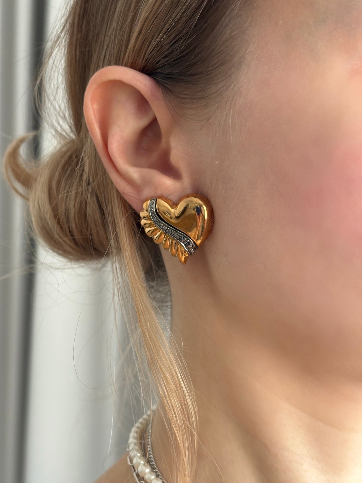 "Sparkle Heart" Earrings, 1994