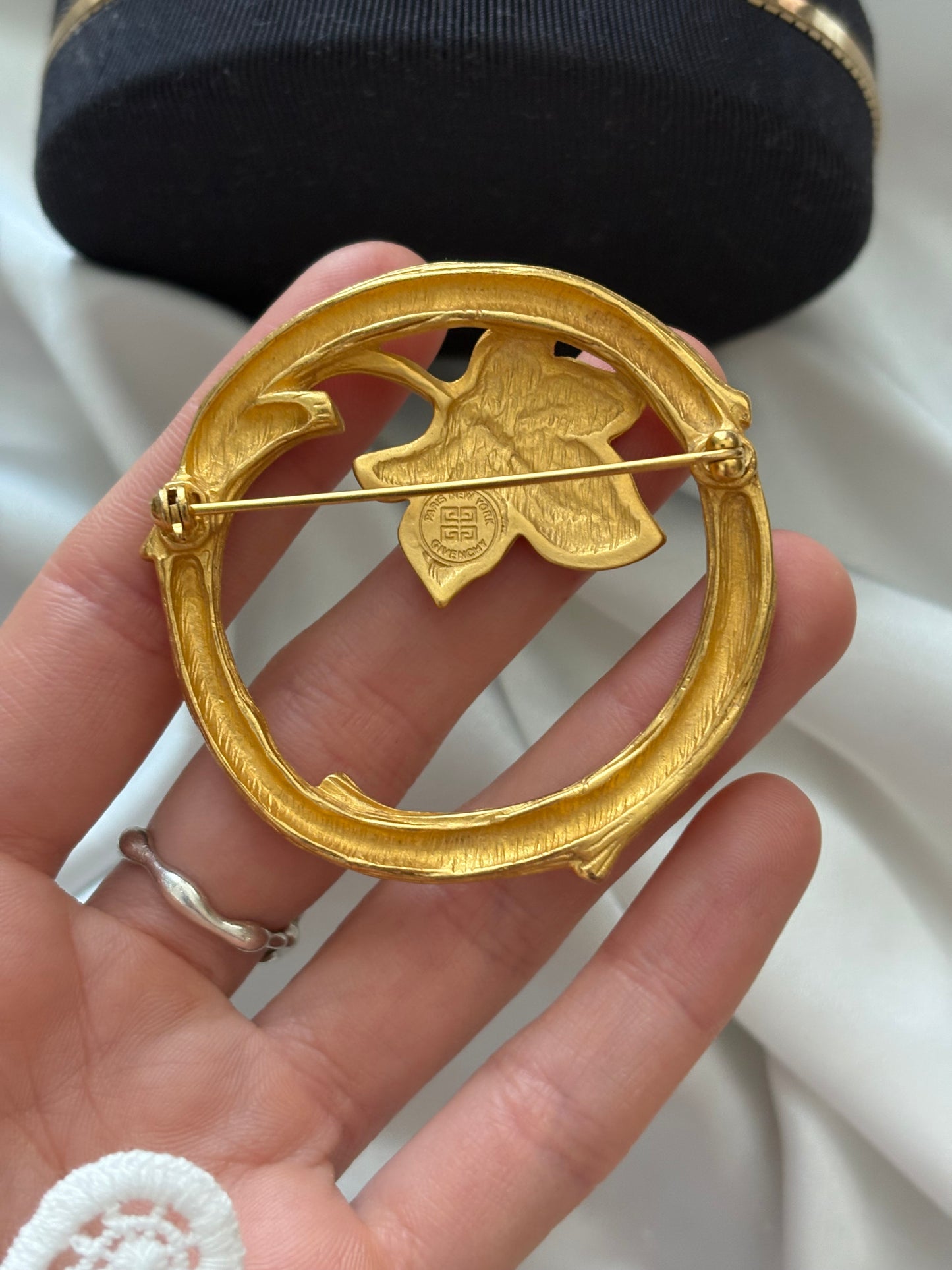 Givenchy gold-plated ivy brooch