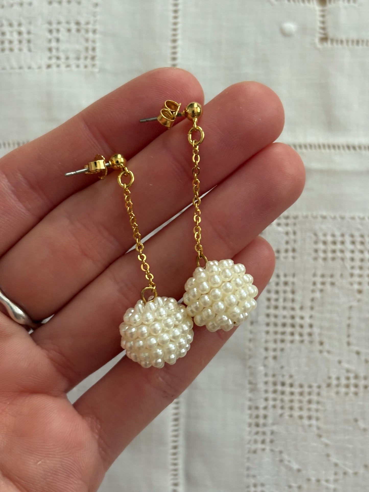 Kolczyki Avon “Snowball”,1991 rok