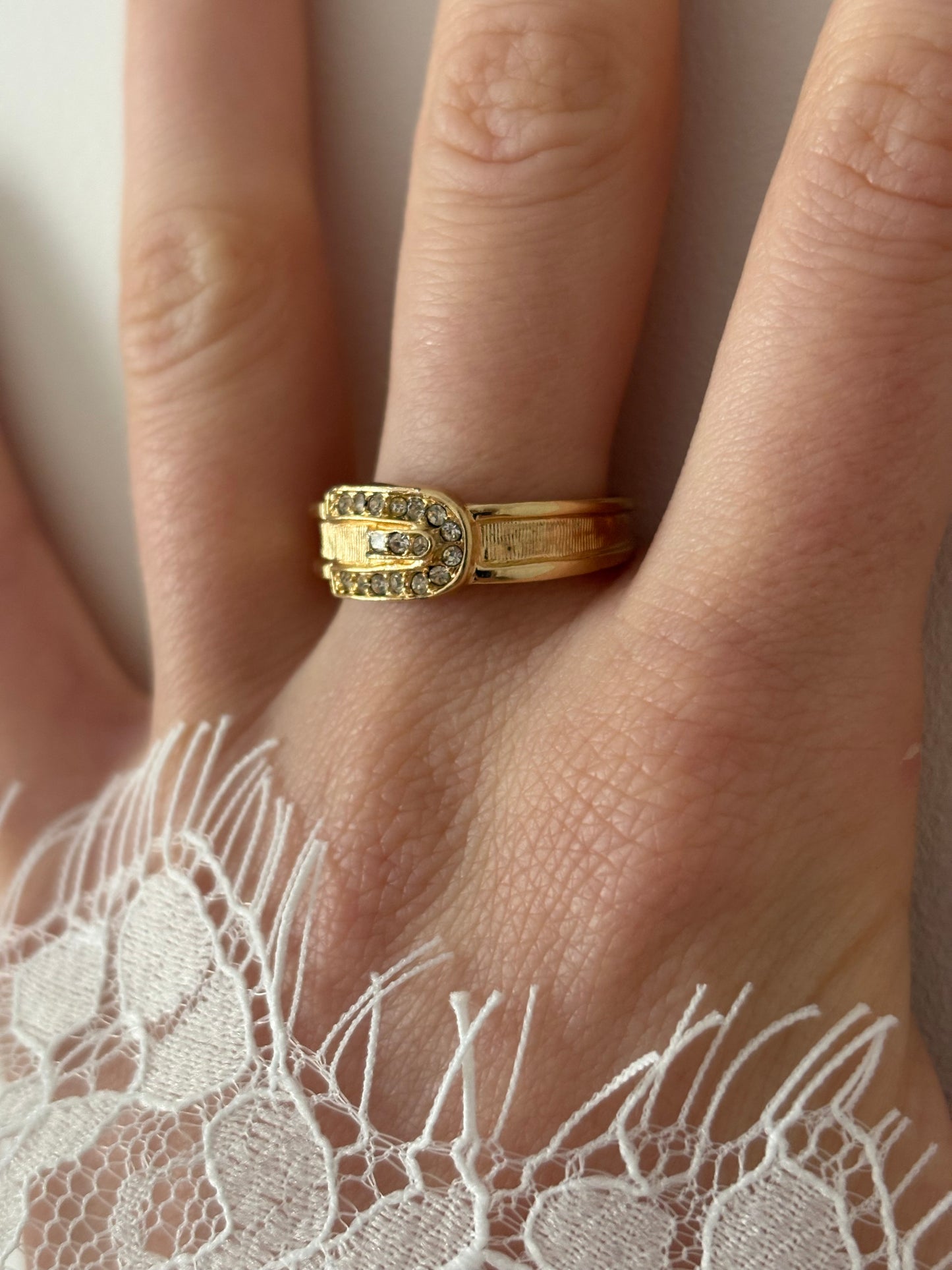 Avon Gold-Plated "Buckle Ring," 1973