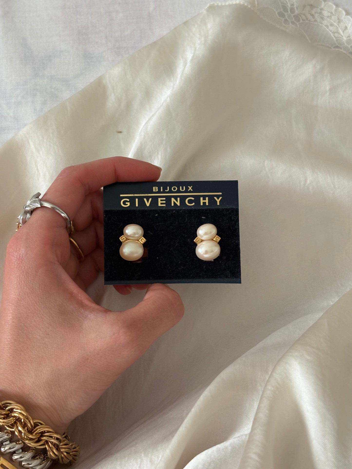 Vintage Givenchy pearl clip-on earrings